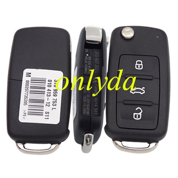 Original VW Skoda  3 button remote key  with 434mhz Model Number is 3T0959753L 3T0837202L