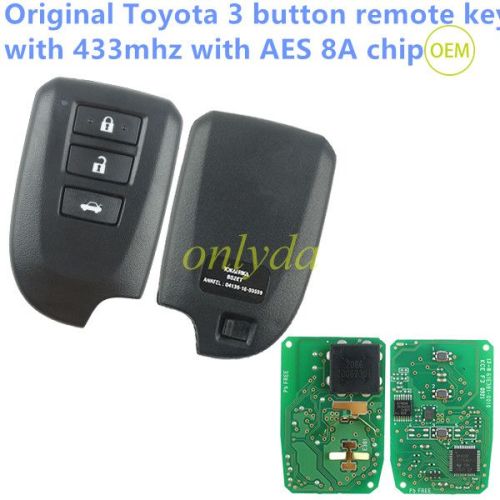 For OEM Toyota 3 button remote key with 433mhz with AES 8A chip