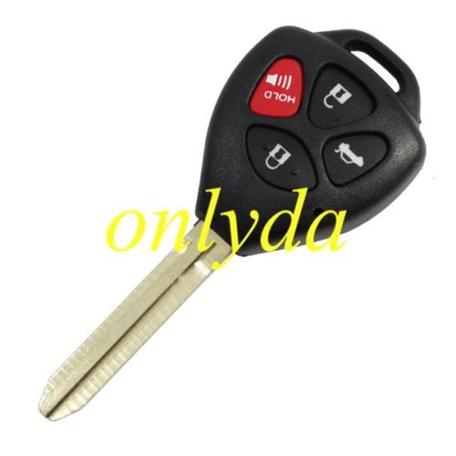 free shipping 10pcs/lot forToyota 3+1 button remote key shell with red panic (no )