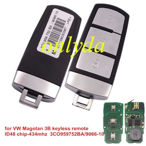 For  VW Magotan bee 2010 year 3B  keyless remote ID48 chip 3C0959752BA/9066-10)