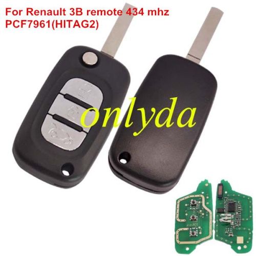 For Renault 3B remote  434mhz-pcf7961chip VA2 blade