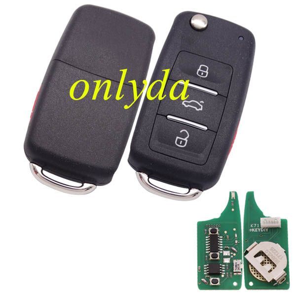 keyDIY brand for VW style 3+1 button keyDIY remote NB08-3+1 Multifunction