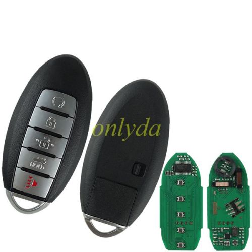 For Nissan 5 button remote key for Nissan  Pathfinder Teana Altima 2013-2015  Maxima 2015  433.92mhz  Proximity chip:7953X /PCF 7952X/ HITAG3 / 47CHIP   Continental: S180144020 IC:7812D-S180014 ANATEL-2845-11-2149 FCCID:KR5S180144014  CMIIT ID:2011D)2917 RLVCOSM-0819