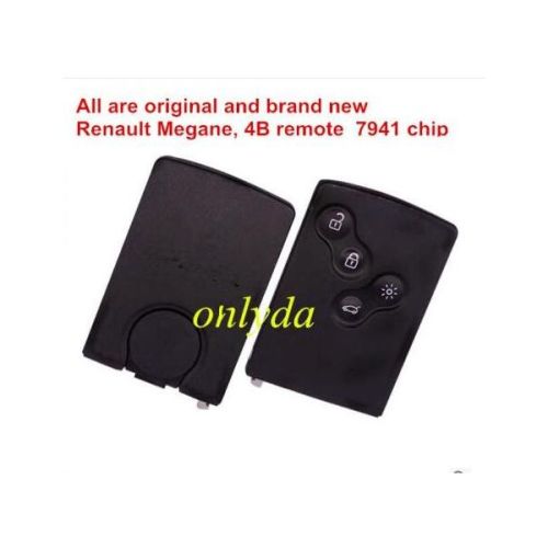 For OEM car model: Megane 434mhz, chip: 7941,  4 button (no blade)，key shell badge for KOLEOS