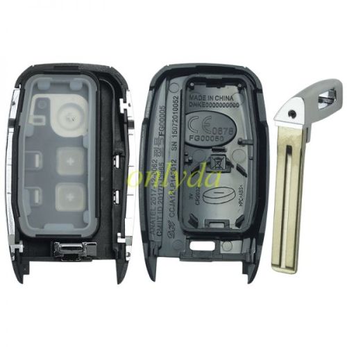 For Kia 3 button remote key shell with key blade with badge