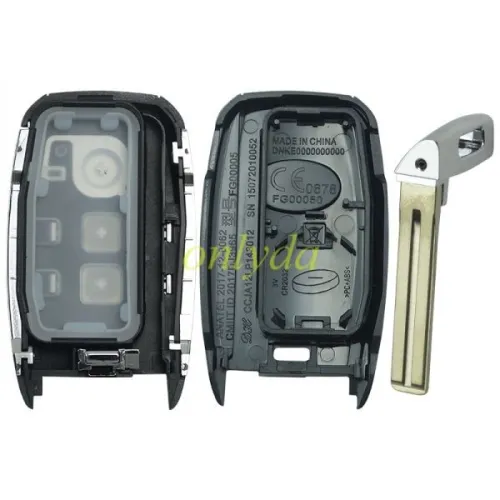 For Kia 3 button remote key shell with key blade with badge