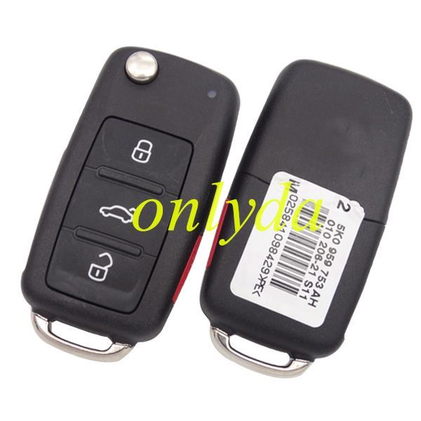 For  VW 3+1 button remote key  with 315 mhz Model Number is 5KO 959 753AH/5KO-837-202AK IC:2694A-010206T FCCID:NBG010206T