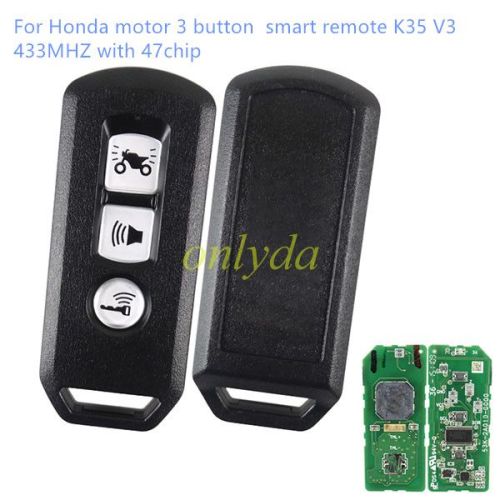 For Honda motor 3 button  smart remote K35 V3  433MHZ with 47chip
