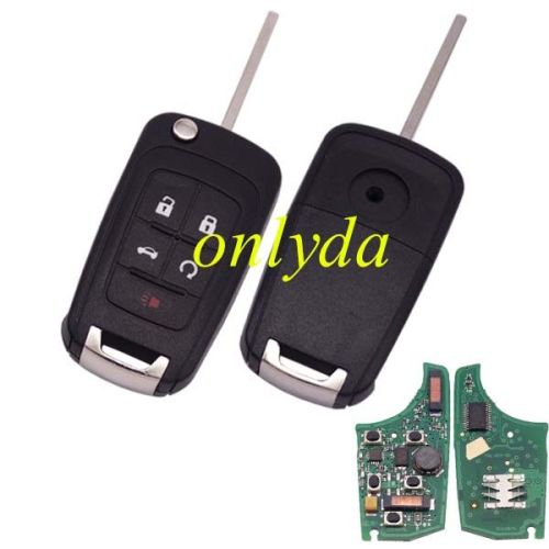 For Buick Keyless 4+1 button remote key key with 315MHZ/ 433MHZ Switchable frequency with 7952chip