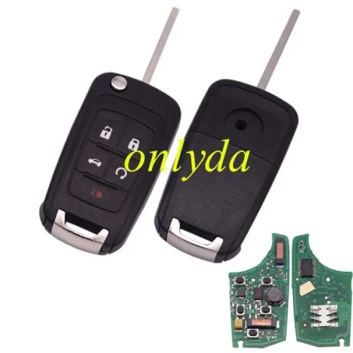 For Buick Keyless 4+1 button remote key key with 315MHZ/ 433MHZ Switchable frequency with 7952chip