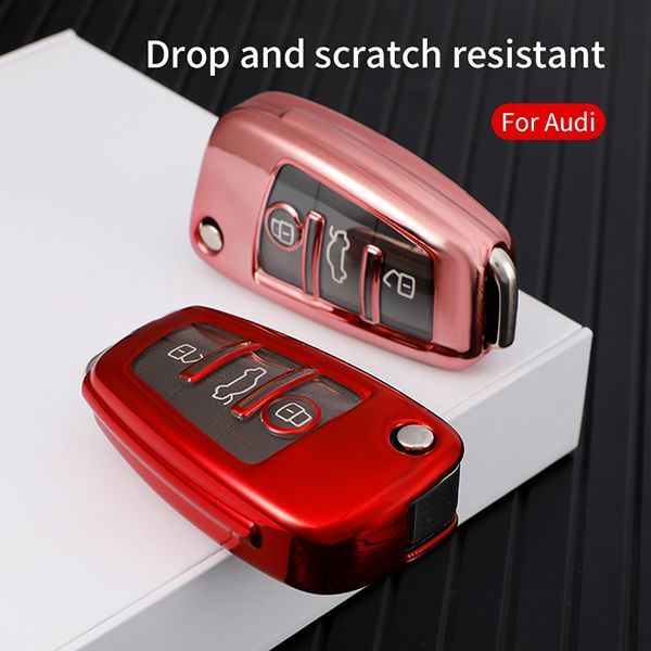 For Audi TPU protective key case black or red color, please choose