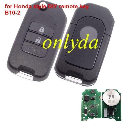 For Honda style 2 button remote key B10-2 for KD300 and KD900 to produce any model  remote