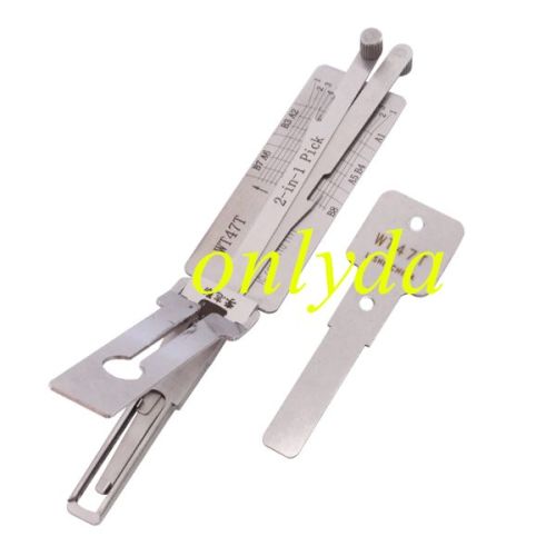 For Lishi WT47T lock pick and decoder together  2 in 1used for BAIHC New SAAB