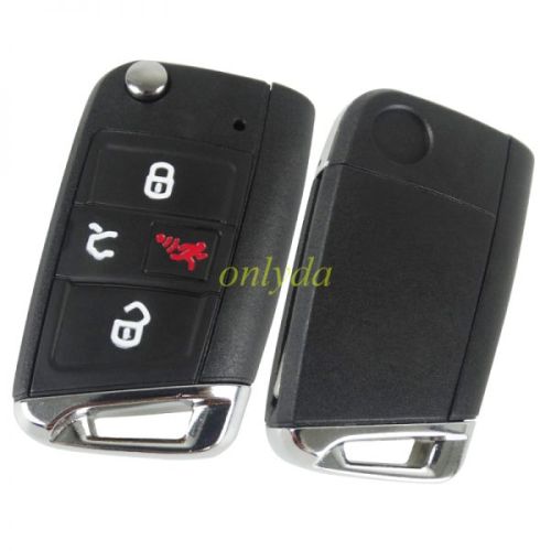 For  VW golf 3+1button remote key blank with HU162 blade