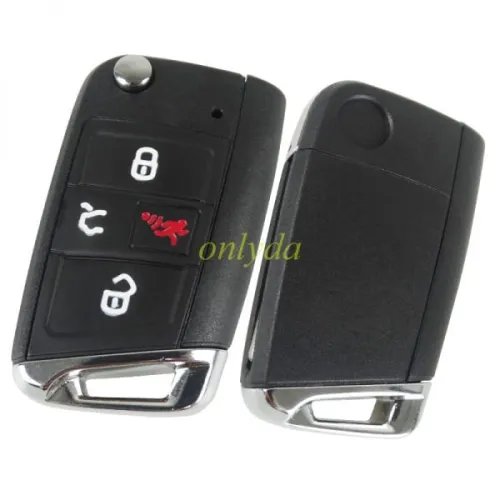 For  VW golf 3+1button remote key blank with HU162 blade