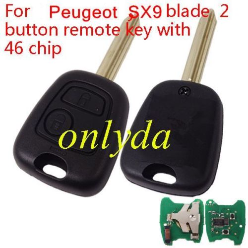 For  Peugeot SX9 blade  2 button remote key PCF7961 46 chip