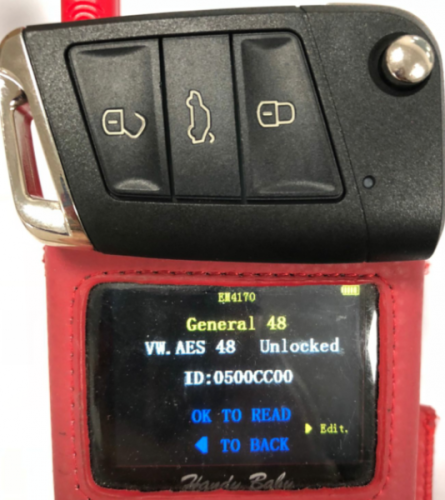 For  VW MQB platm 3B flip remote key  with ID48 chip-434mhz & HU66 blade