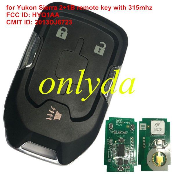 Yukon Sierra 2+1B remote key with 315mhz FCC ID: HYQ1AA CMIT ID: 2013DJ6723