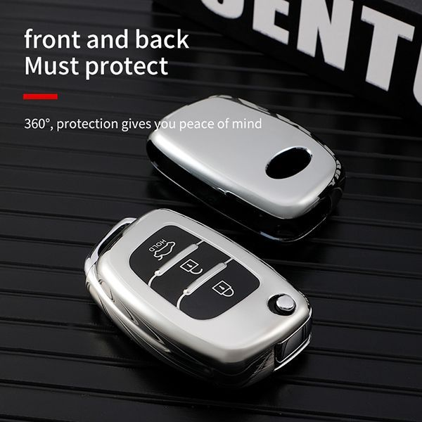 For Hyundai IX25 IX35 3 button  TPU protective key case,please choose the color