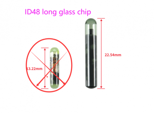 For ID48 long glass chip, 22.54mm.tpx size. sensing distance is 5-9cm, it is copy chip ,work with KDX2