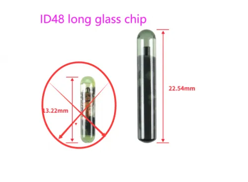 For ID48 long glass chip, 22.54mm.tpx size. sensing distance is 5-9cm, it is copy chip ,work with KDX2