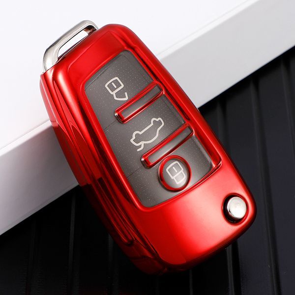 For Audi TPU protective key case  black or red color, please choose