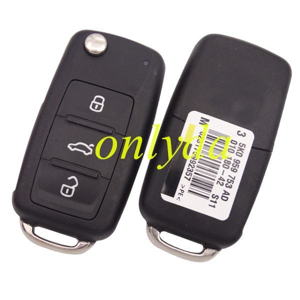 For  VW 3 button remote key  with 315 mhz Model Number is 5KO 959 753AD /5KO-837 -202AF  VW ID48 can bus