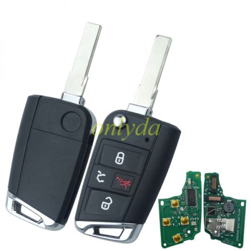 For  VW GTI Golf keyless (315mhz)ASK Megamos AES FCCID:NBGFS12P01 IC:2694A-FS12P01 P/N:5G6959752BM  5G0959752BD  5G0959752BE