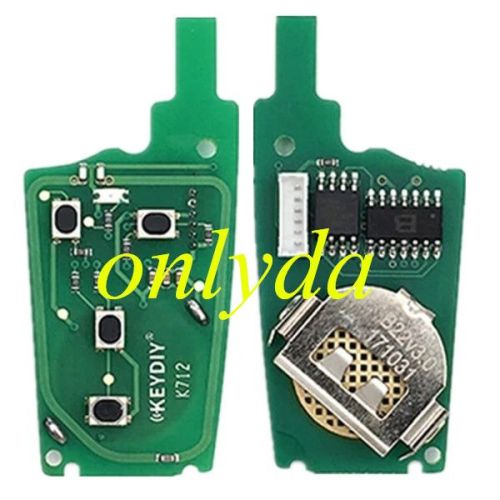 KeyDIY Brand 3+1 button remote key  B22-3+1