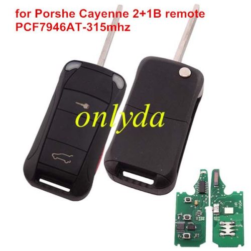 For Porsche Cayenne 2+1B remote key with 46 chip with 315mhz / 433mhz
