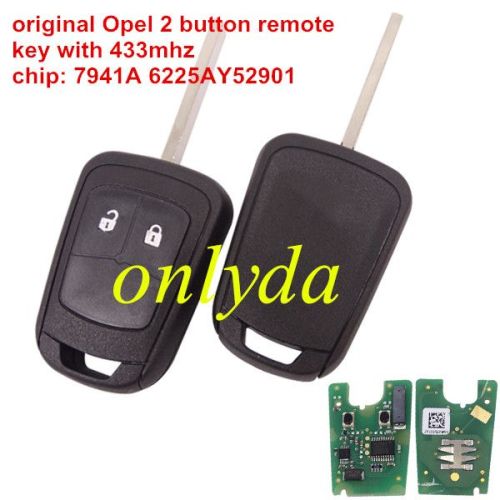 For Opel original 2 button remote key with 434mhz chip: 7941A 6225AY52901 FCCID: ZY13246338G G4 model