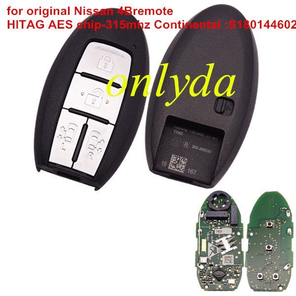 For  OEM Nissan 4B remote 315mhz HITAG AES chip Continental :S180144602