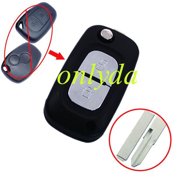 For Renault Modified 2 button remote key 7947 chip-434mhz