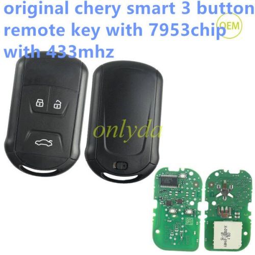 For  chery OEM smart 3 button remote key with 7953chip with 433mhz