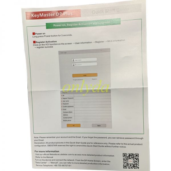OBDSTAR key master DP plus C model same as X300 DP Plus C full fuction modle (Green color)