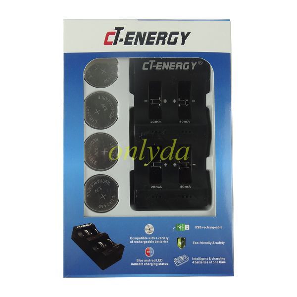 For VL2032/2020 rechargeable lithium battery smart charger
