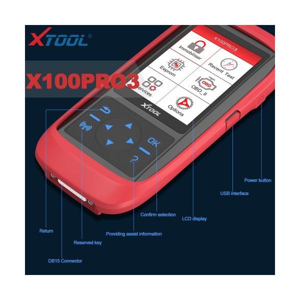 XTOOL X100 Pro3 Professional Auto Key Programmer Add EPB, ABS, TPS Reset Functions Free Update Lifetime