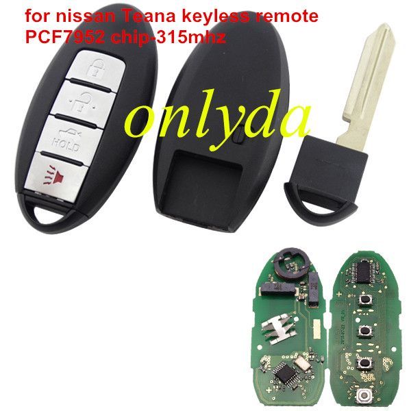 For NISSAN Teana keyless remote PCF7952 chip -315mhz