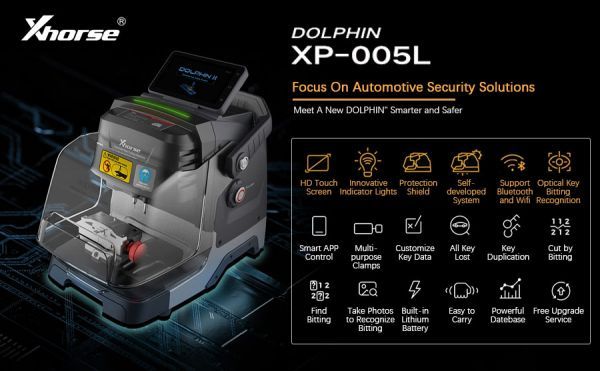 free shipping from Czech Republic Xhorse Dolphin II XP-005L Key Cutting Machine with Adjustable Screen