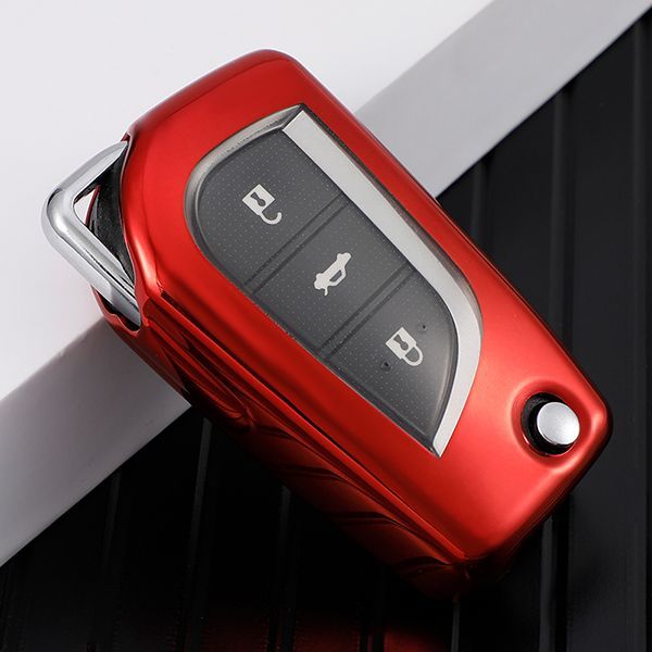 For Toyota TPU protective key case  black or red color, please choose
