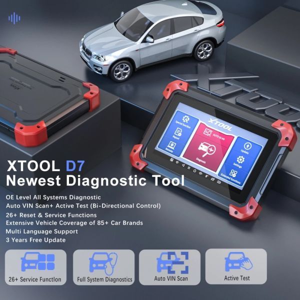 XTOOL D7 Full System Diagnostic Tools Key Programmer OBD2 Automotive Code Reader Key Coding Auto Vin OBDII Scanner Active Test
