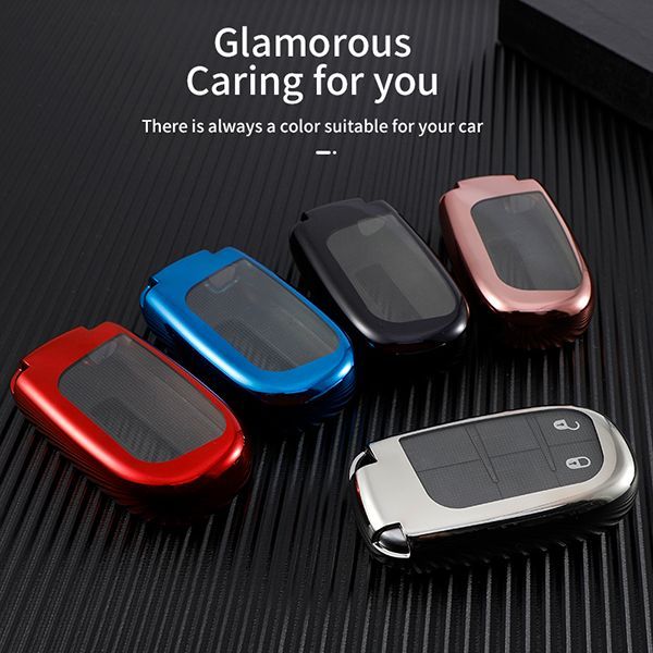 For Chrysler Jeep , Dodge TPU protective key case  black or red color, please choose