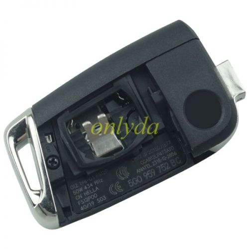 For  OEM VW 3 button KEYLESS remote key with 434mhz 5G0959753BC