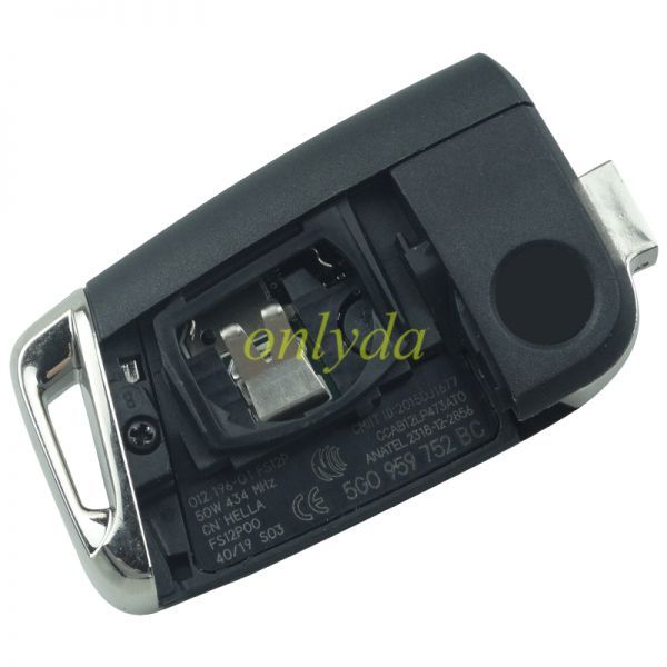 For  OEM VW 3 button KEYLESS remote key with 434mhz 5G0959753BC