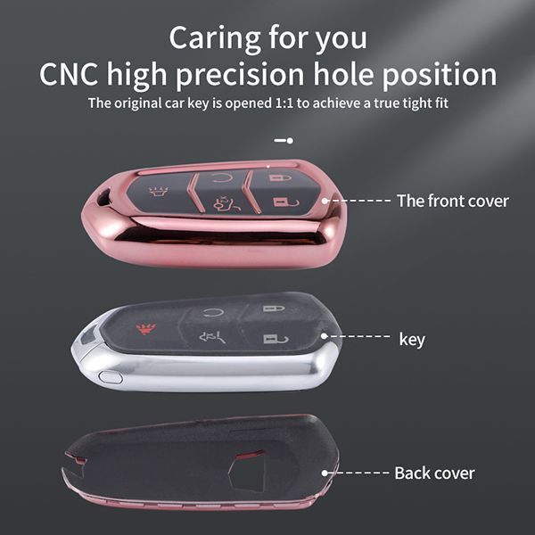 For Cadillac CT6，XT4，XT5，XT6 5 button TPU protective key case , please choose the color