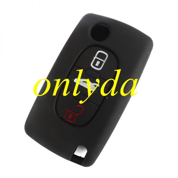 Peugeot 3 button silicon case (Black,Blue ,Red. Please choose the color)