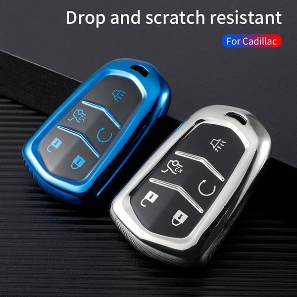 For Cadillac CT6，XT4，XT5，XT6 5 button TPU protective key case , please choose the color
