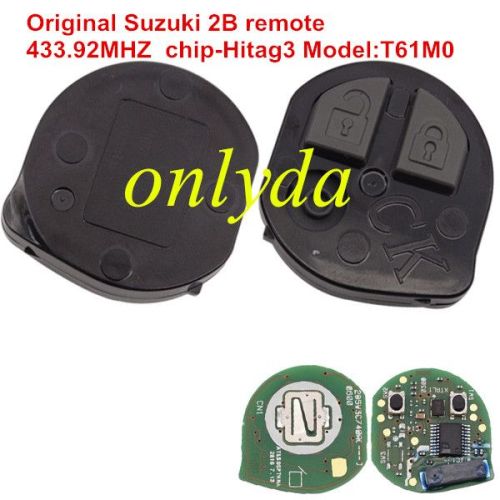 For  OEM Suzuki 2 button remote key 433.92MHZ  chip-Hitag3 Model:T61M0