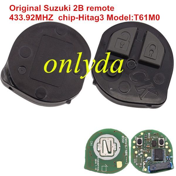 For  OEM Suzuki 2 button remote key 433.92MHZ  chip-Hitag3 Model:T61M0