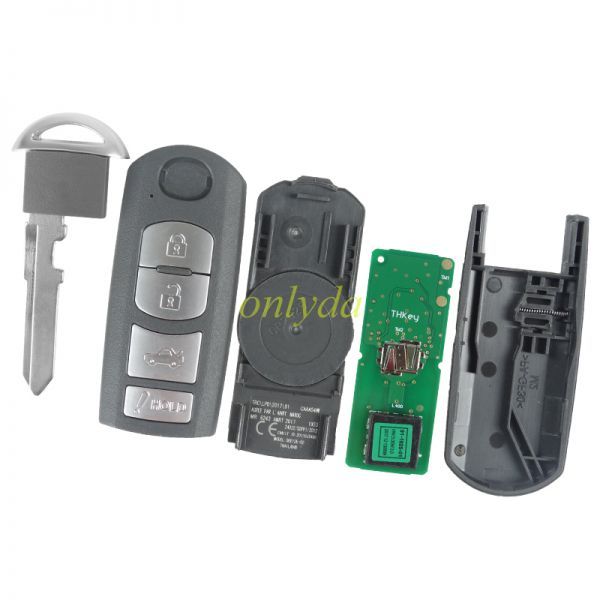 For 4 button keyless remote key with 315mhz with ID49 chip FCCID:WAZSKE13D01  P/N:662F-SKE13D01 SUV SKE13D-01 FSK